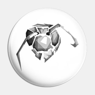 wasp's head in black and white Pin