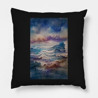 Watercolor Waves Ocean Dream Art Pillow