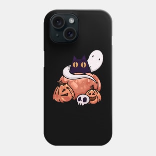 Black cat and halloween pumpkins Phone Case