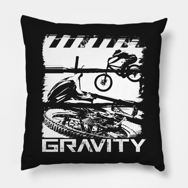 Downhill mountain biking. Gravity MTB Pillow by Hoyda