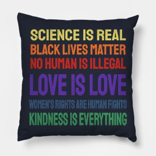 science is real black lives matter - vintage Pillow