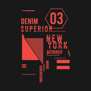 New york Denim brand Typography T-Shirt