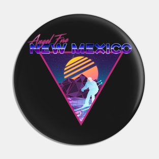 Retro Vaporwave Ski Mountain | Angel Fire New Mexico | Shirts, Stickers, and More! Pin