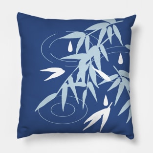 Water Drops From Bamboo Leaves Ver2 Pillow