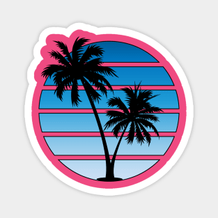 Retrowave Blue Sunset Magnet