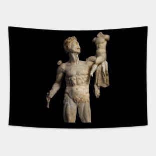 Sylvan Deity With The Child Dionysus Greek Statue Tapestry