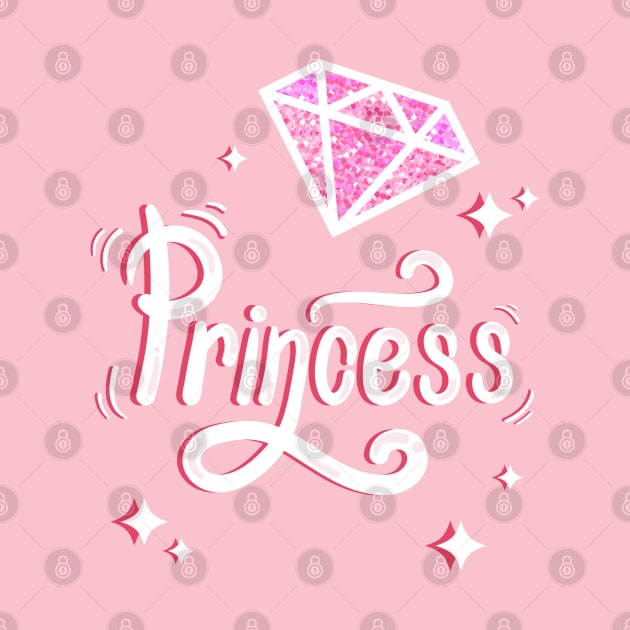 pink sparkles Princess for girls kids and adults by noppo