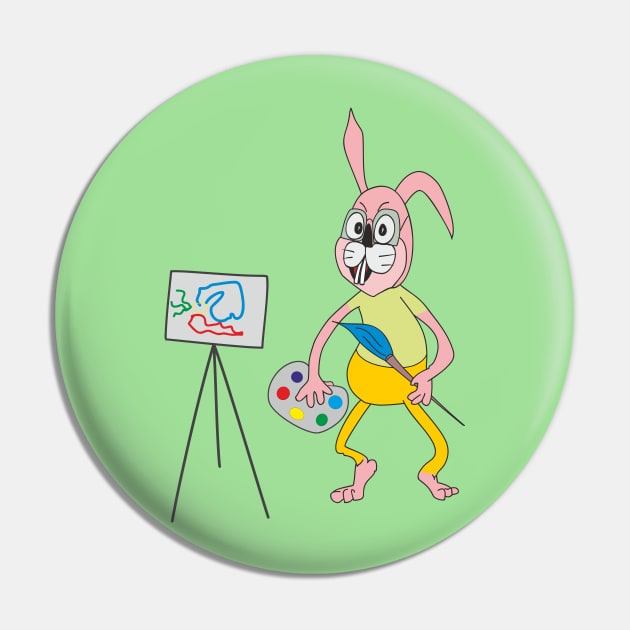 Pink Bunny Artist Pin by Alekvik