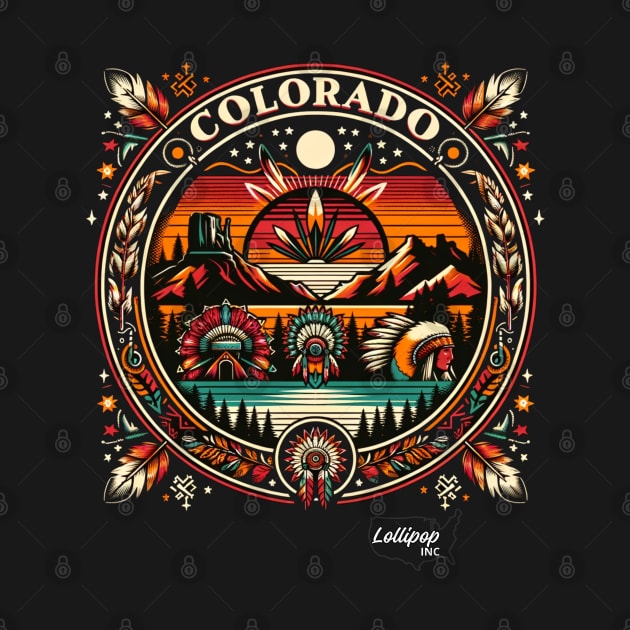 Rocky Mountain Roots: Colorado's Native Spirit - American Vintage Retro style USA State by LollipopINC