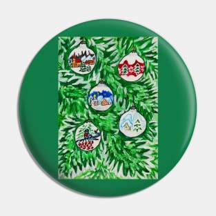 Balls on Christmas tree Pin