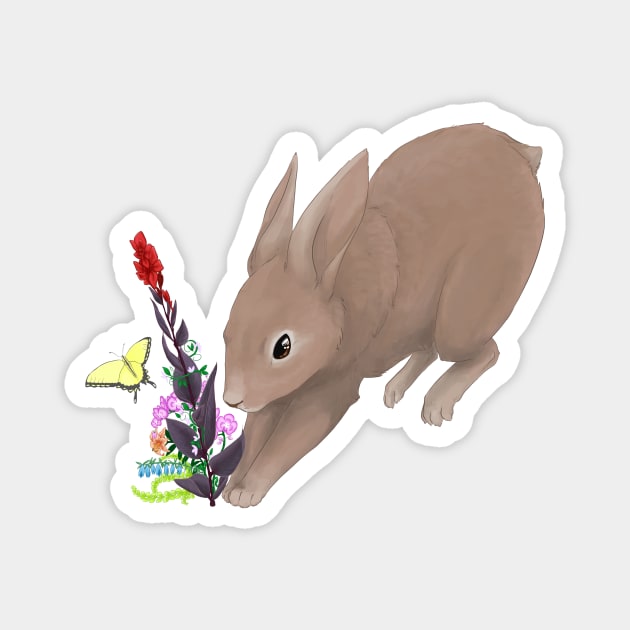 Bunny Hopping into Spring Magnet by LooTheLoon