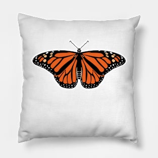 🦋 Royal Monarch Butterfly with Wings Spread Open Pillow