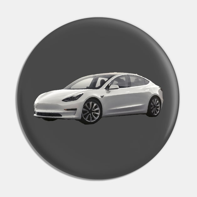 Tesla Model 3 Oil Painting Pin by LazarIndustries