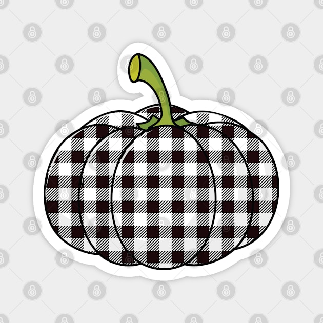 Cute white plaid pumpkin Magnet by SweetLog