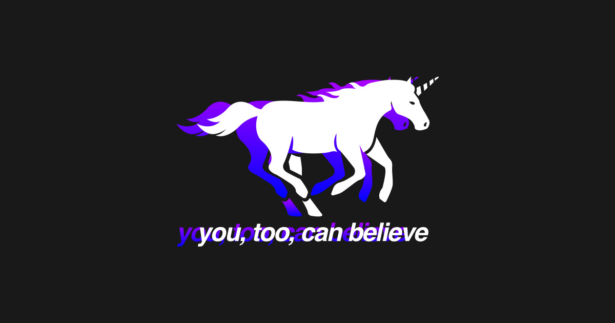 believe unicorn digital 90s aesthetic vaporwave