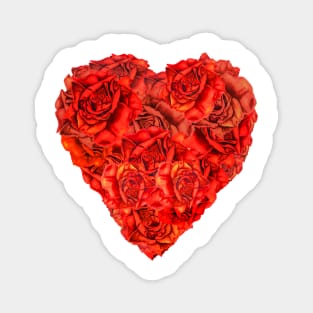 Red roses heart in watercolor Edit Magnet