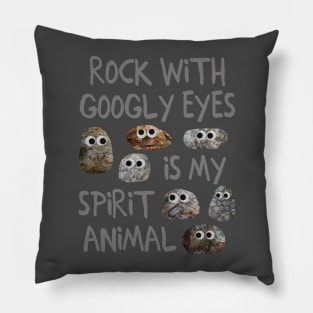 Rock with Googly Eyes Pillow