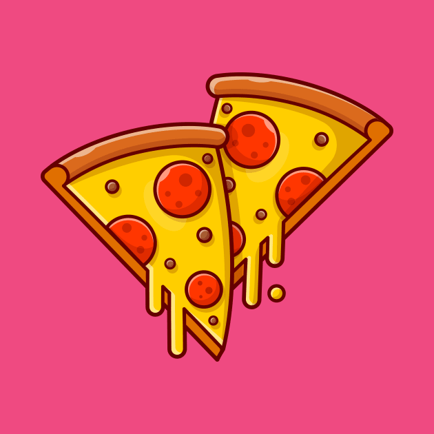 Pizza Melted Cartoon Vector Icon Illustration (2) by Catalyst Labs