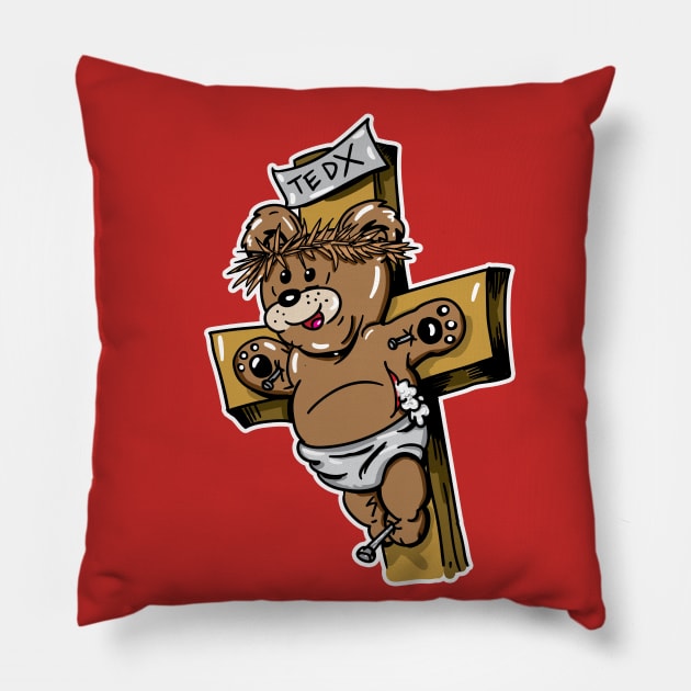 Jesus Bear of Golgotha Pillow by silentrob668