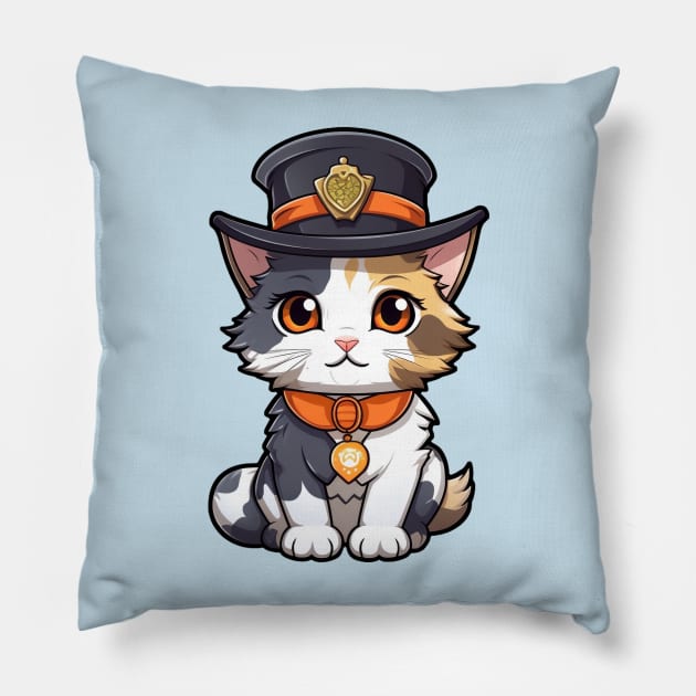 Cat Tama Super Station Master | Japan Cat Tama Pillow by AstroWolfStudio