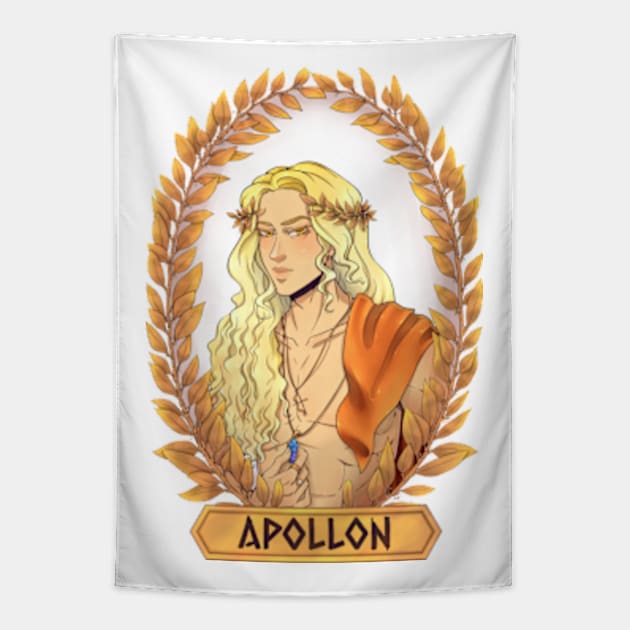 Apollon Olympian God Greek Mythology Tapestry by Tati Seol