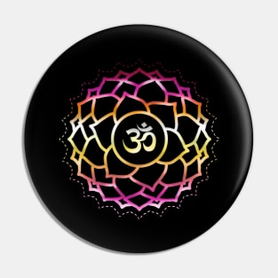 Zen Flower Chakra Symbol Om Buddhism Balance Pin