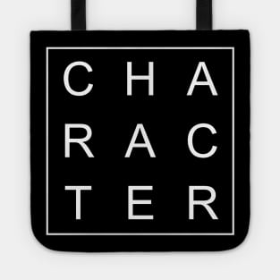 minimalist and simple design character white word Tote