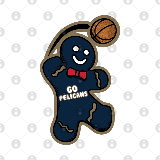 New Orleans Pelicans Gingerbread Man by Rad Love