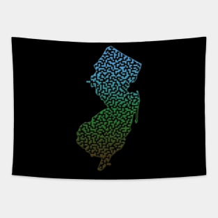 New Jersey State Outline Maze & Labyrinth Tapestry