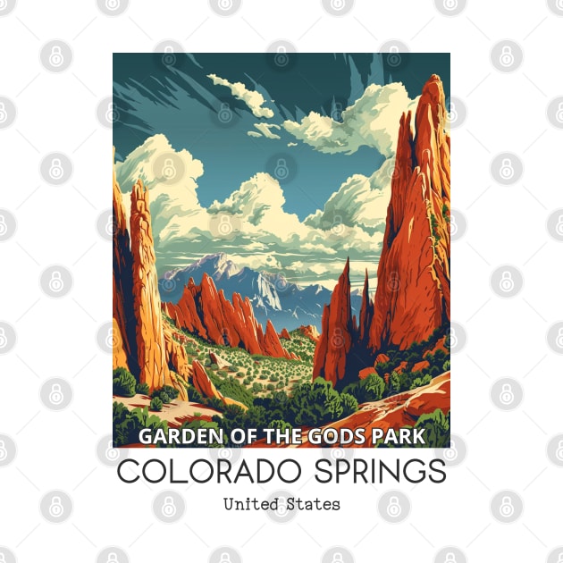 A Vintage Travel Illustration of the Garden of the Gods Park - Colorado - US by goodoldvintage