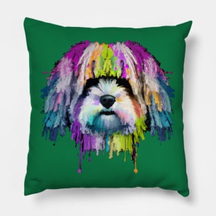 Fluffy Havanese Stencil Art Pillow