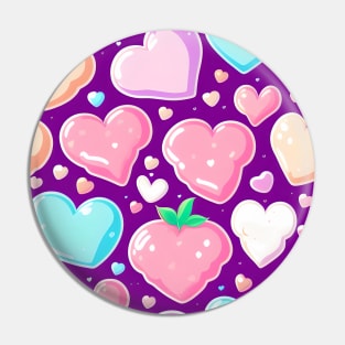Delicious Strawberry Pastries and Candy Hearts Pin