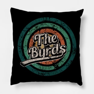 The Byrds // Retro Circle Crack Vintage Pillow