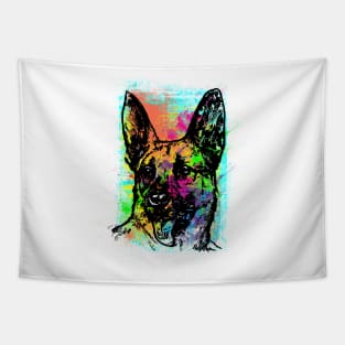 Vibrant German Shepherd Print Graphic Tapestry