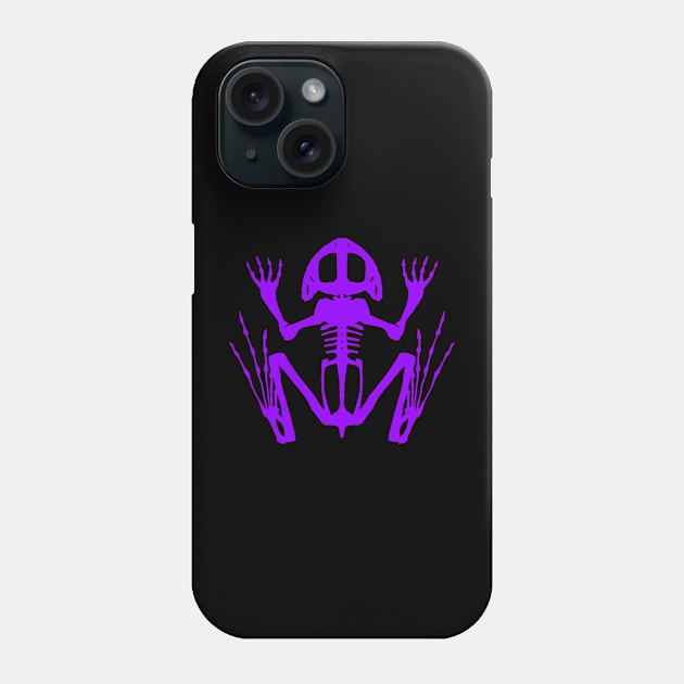 Frog Skeleton (Purple) Phone Case by braincase