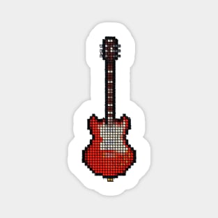 Tiled Pixel Red Pixie Guitar Upright Magnet