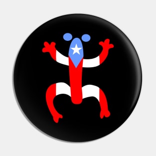 Puerto Rico Taino Coqui Boricua Flag Pin