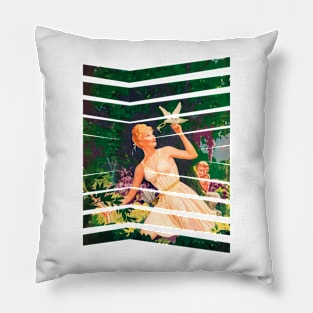 princess and dove in the middle of the enchanted forest Pillow