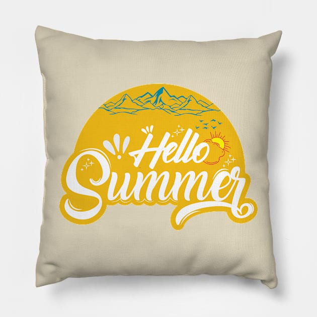 Hello Summer Pillow by AxAr