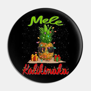 Mele Kalikimaka Pineapple Shirt Hawaiian Christmas Pin