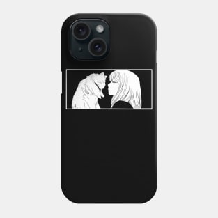 Anime girl and cat Phone Case