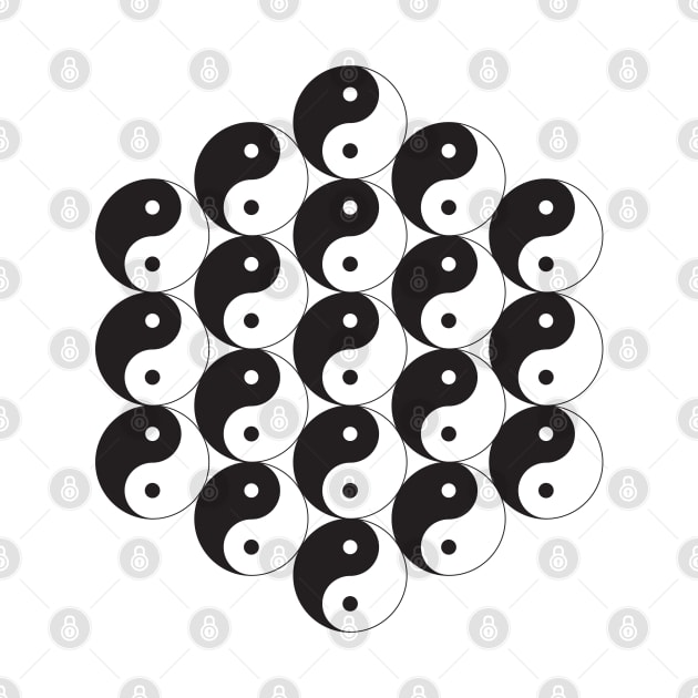 Yin and Yang symbol hexagon by kallyfactory