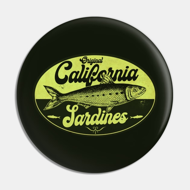 Green California Sardines Pin by CTShirts