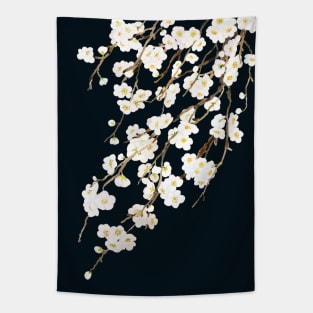 blossom in black background Tapestry