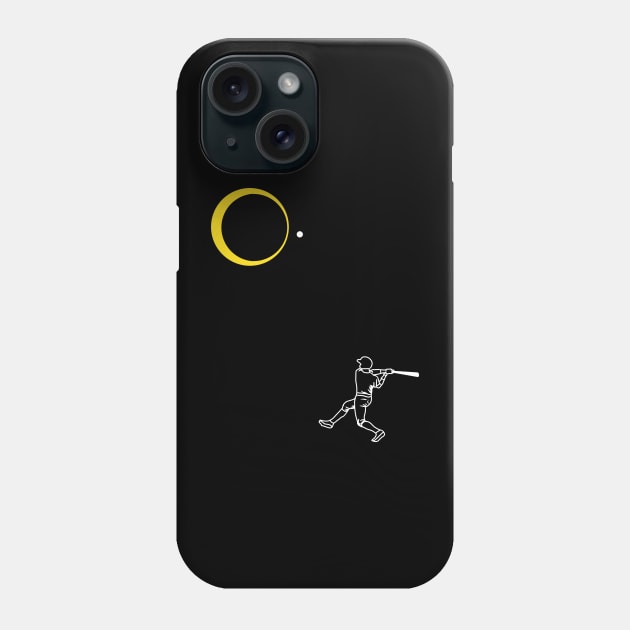 Solar Eclipse 2024 Baseball Player Batting towards the Sun Phone Case by Julio Regis