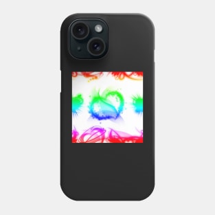 Funky Rainbow Hearts With White Background Phone Case