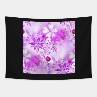 Pink and Purple Floral Watercolor Tapestry