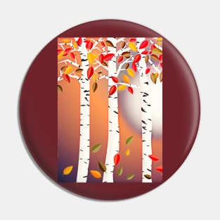 Autumn Birch Forest Pin