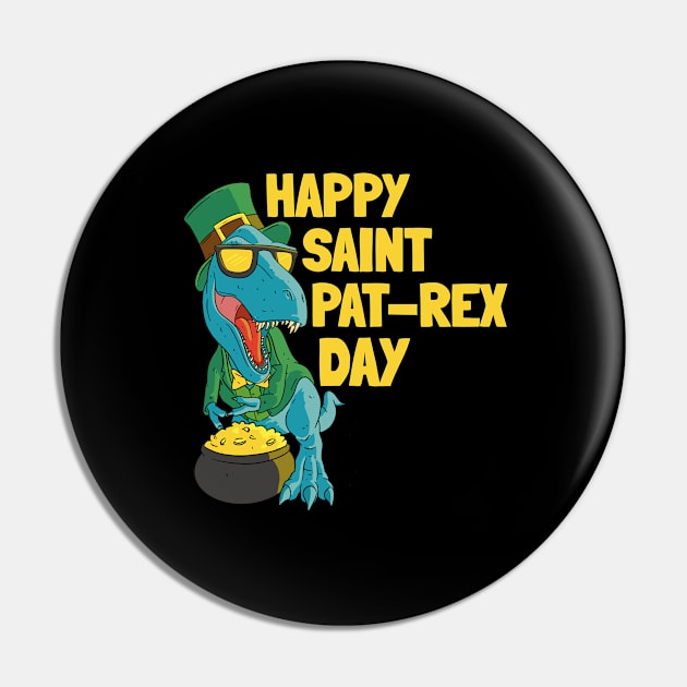 Dinosaur T-Rex Dino St. Patty's Day St. Patricks Day Pin by tobzz