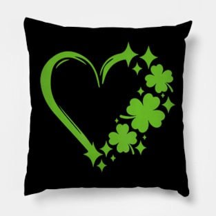 St Patricks Day Cute Heart Love Shamrock St Patricks Day Pillow